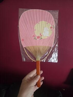 Usagi and Sakura- Japanese Bamboo Hand Fan